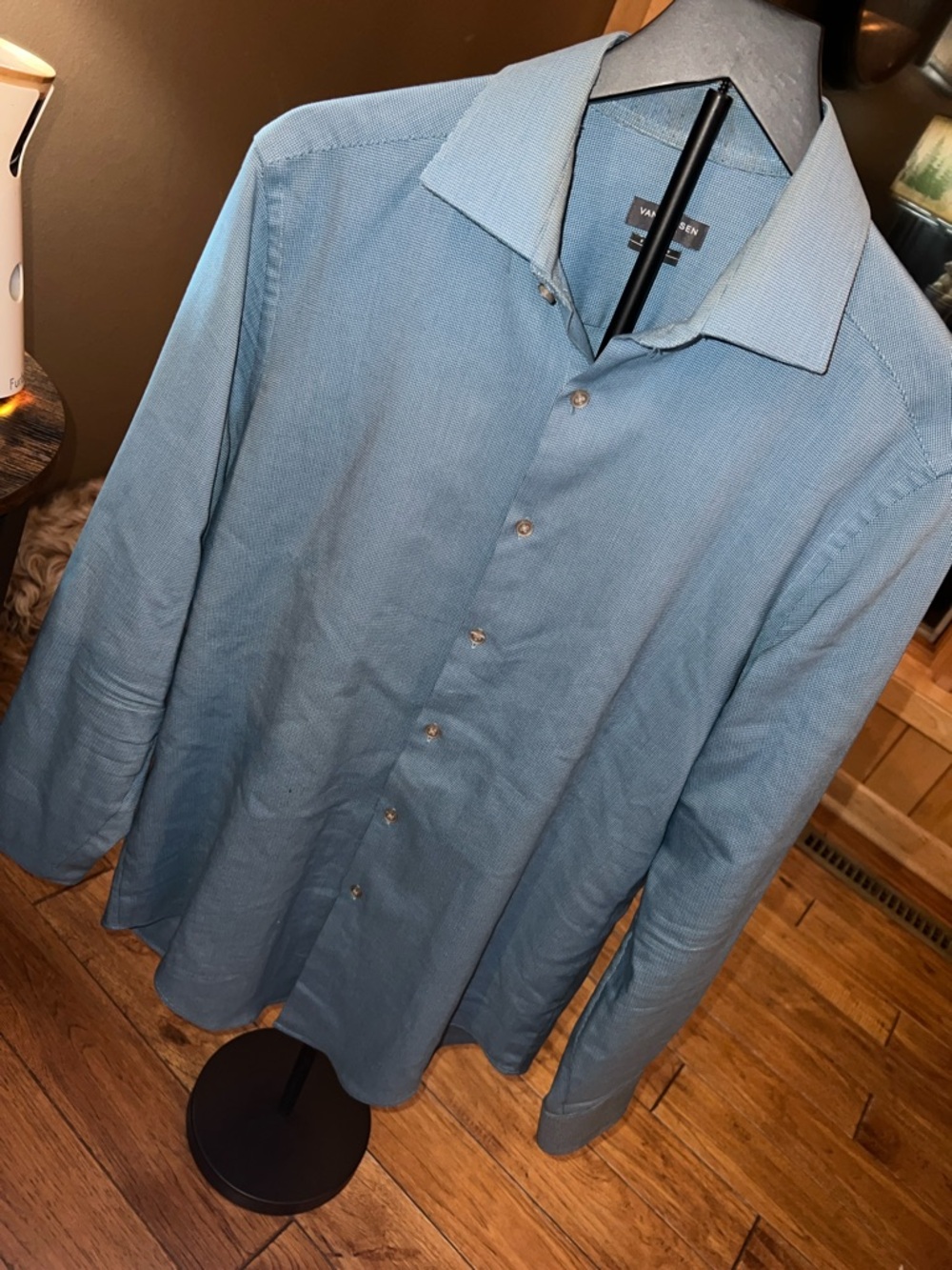 Vince Camuto Sky Blue Textured Long-Sleeve Button Shirt